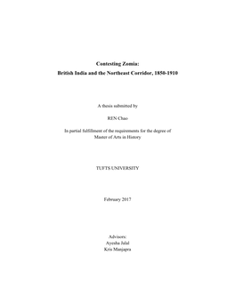 British India and the Northeast Corridor, 1850-1910