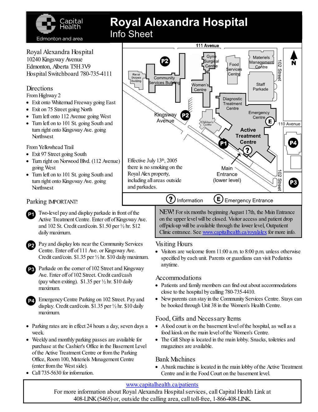 Royal Alexandra Hospital Info Sheet