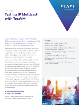 Testing IP Multicast with Teravm