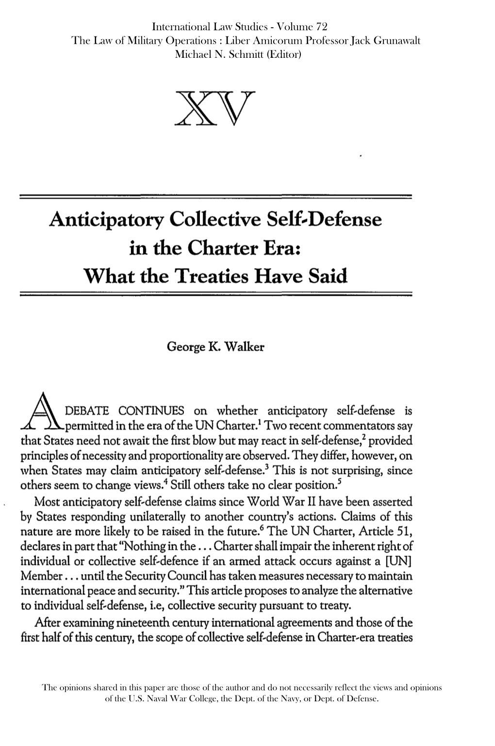 Anticipatory Collective Self-Defense in the Charter