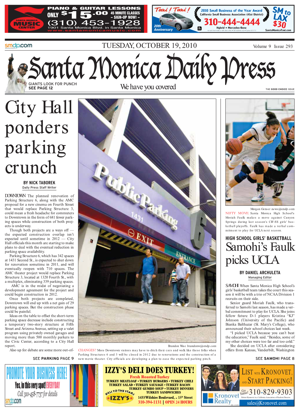 City Hall Ponders Parking Crunch by NICK TABOREK Daily Press Staff Writer