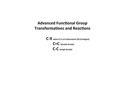 Advanced Functonal Group Transformatons and Reactons C