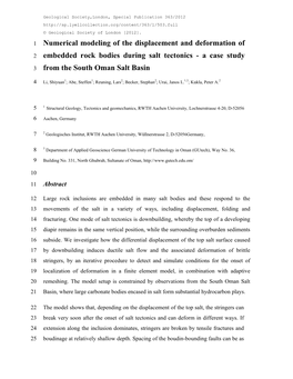 Numerical Modeling of the Displacement and Deformation Of