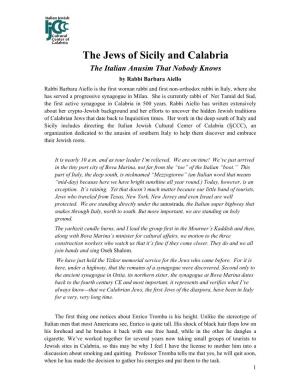 The Jews of Sicily and Calabria