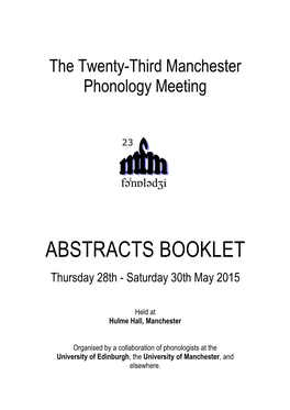 23Mfm Abstracts Booklet