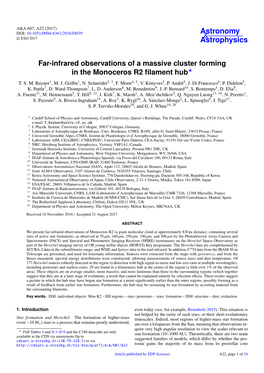 Far-Infrared Observations of a Massive Cluster Forming in the Monoceros R2 ﬁlament Hub? T