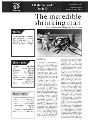 The Incredible Shrinking Man (1957 - El Increíble Hombre Menguante), De Jack Arnold Sinopsi