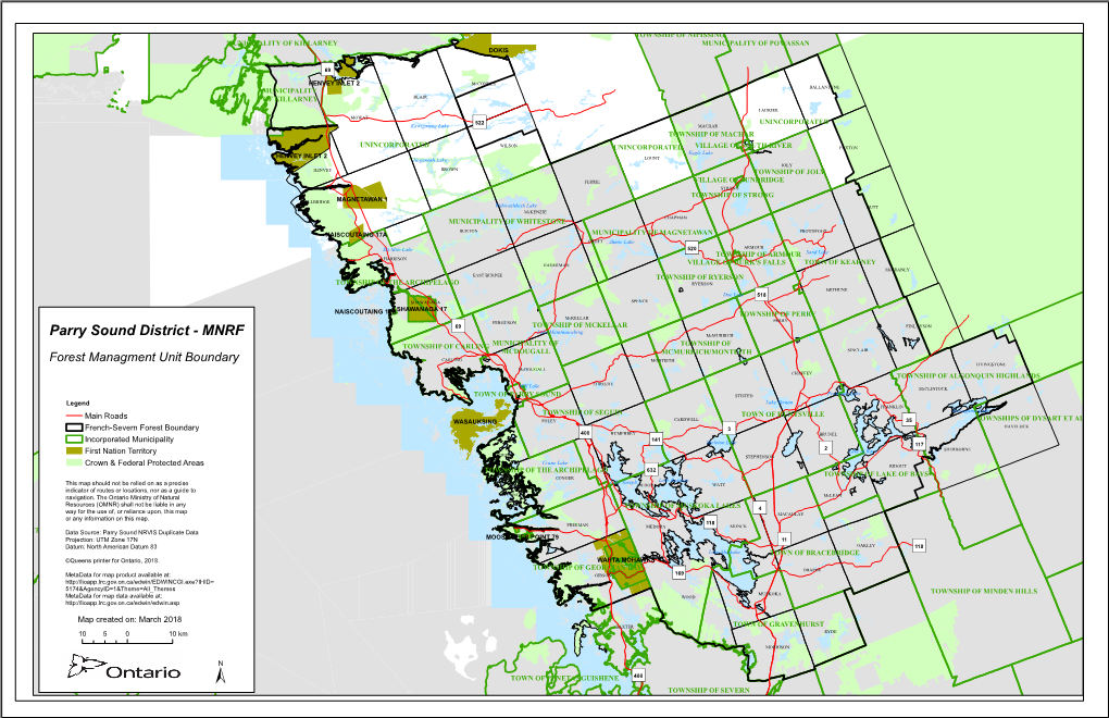 Map of the French-Severn Forest Boundaries