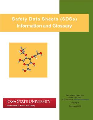 Safety Data Sheets (Sdss) Information and Glossary