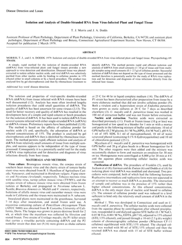 Isolation and Analysis of Double-Stranded RNA from Virus-Infected Plant and Fungal Tissue