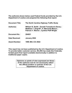 The North Carolina Highway Traffic Study