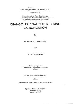 Changes in Coal Sulfur During Carbonization