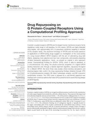 Drug Repurposing on G Protein-Coupled Receptors Using a Computational Proﬁling Approach