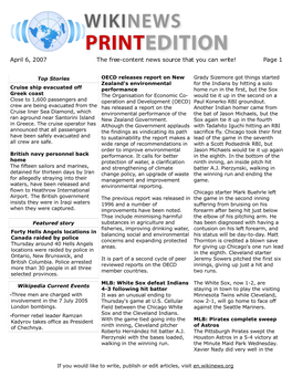 April 6, 2007 the Free-Content News Source That You Can Write! Page 1