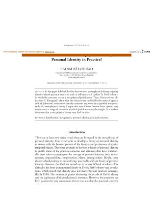 Can We Do Without a Metaphysical Theory of Personal Identity in Practice? 317 Cally Distinct People
