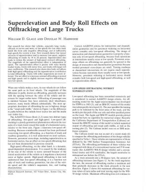 Superelevation and Body Roll Effects on Offtracking of Large Trucks