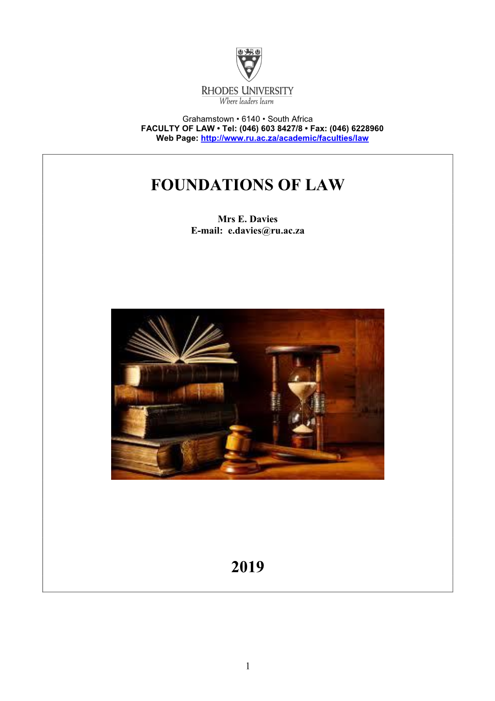 Foundations of Law