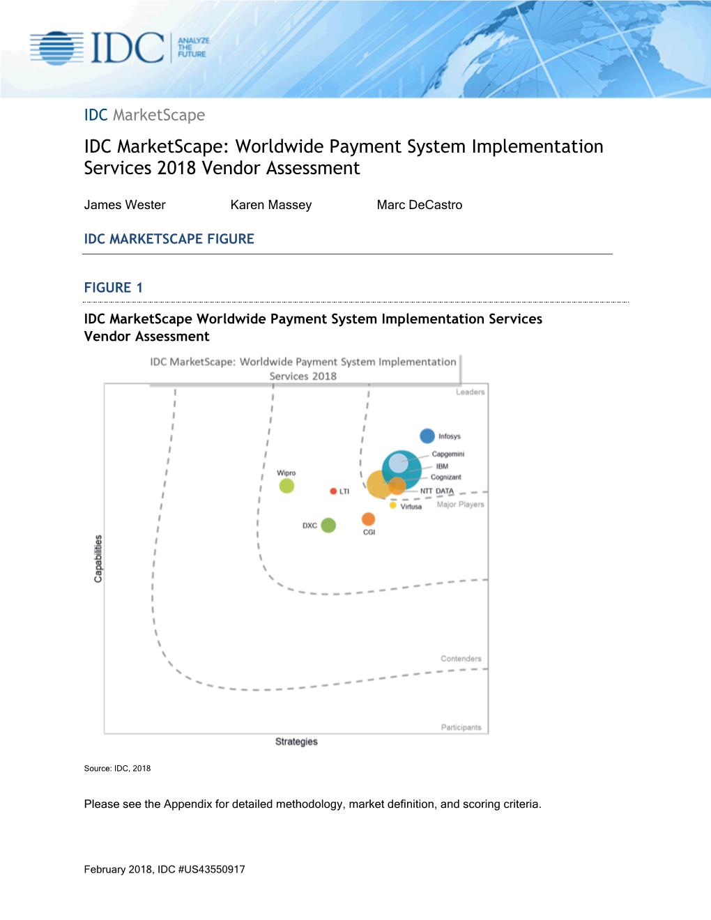 Cognizant—IDC Marketscape: Worldwide Payment System Implementation Services 2018 Vendor Assessment