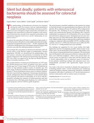 Patients with Enterococcal Bacteraemia Should Be Assessed for Colorectal Neoplasia