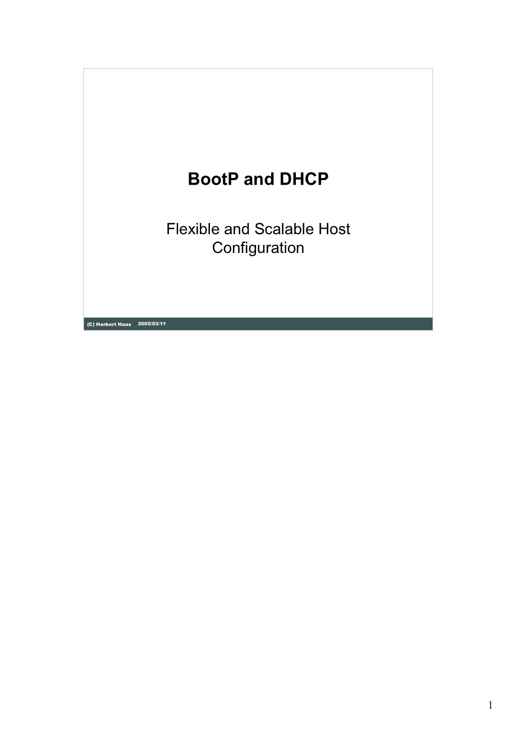 Bootp and DHCP