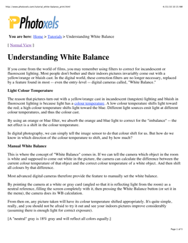 Understanding White Balance