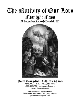 Midnight Mass 25 December Anno T Domini 2012