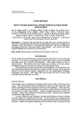 Fifty Years Survival After Cervical Fracture and Fusion