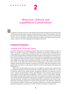 Historical, Cultural, and Legal/Ethical Considerations