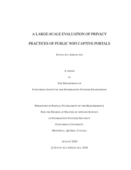 A Large-Scale Evaluation of Privacy Practices of Public Wifi Captive