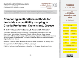 Landslide Susceptibility Mapping in Crete Island