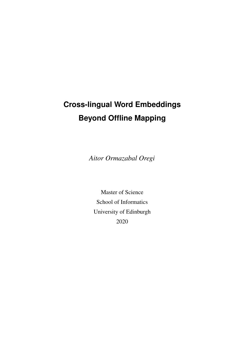 Cross-Lingual Word Embeddings Beyond Offline Mapping