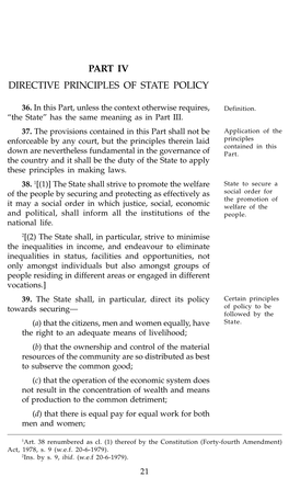 Part Iv Directive Principles of State Policy