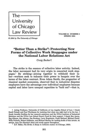 Protecting New Forms of Collective Work Stoppages Under the National Labor Relations Act Craigbeckert