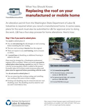 Replacing the Roof on Your Manufactured Or Mobile Home Protectmymanufacturedhome