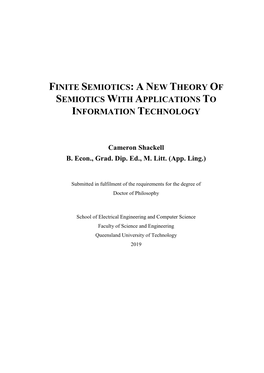 Finite Semiotics: a New Theory of Semiotics with Applications to Information Technology