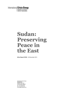 Sudan: Preserving Peace in the East