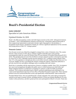 Brazil's Presidential Election