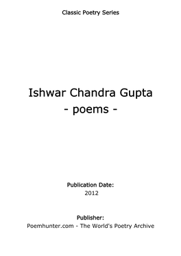 Ishwar Chandra Gupta - Poems