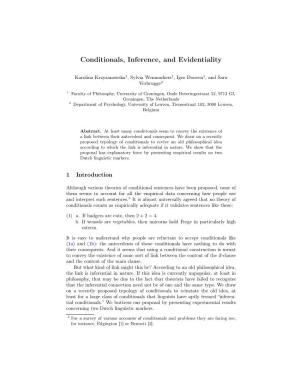 Conditionals, Inference, and Evidentiality