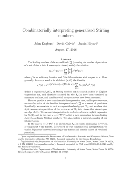 Combinatorially Interpreting Generalized Stirling Numbers