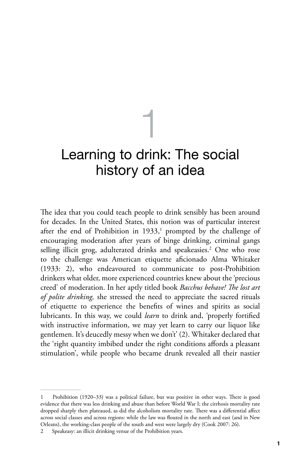1. Learning to Drink: the Social History of an Idea
