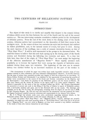 Two Centujries of Hellenistic Pottery