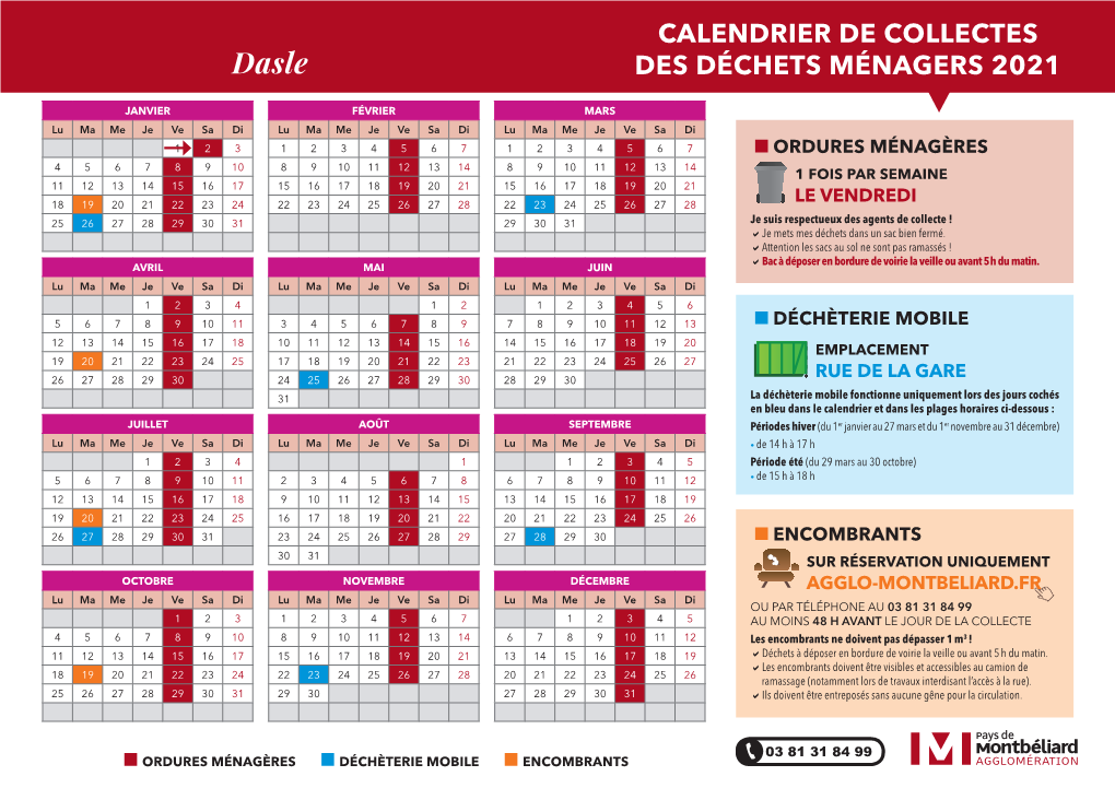 Calendrier De Collectes Des Déchets Ménagers 2021