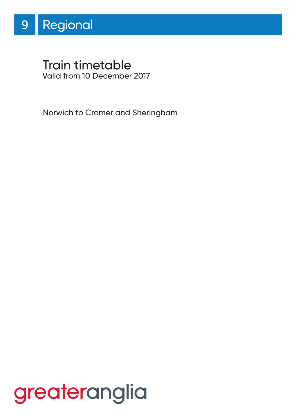 Train Timetable Regional