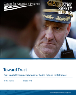 Toward Trust Grassroots Recommendations for Police Reform in Baltimore