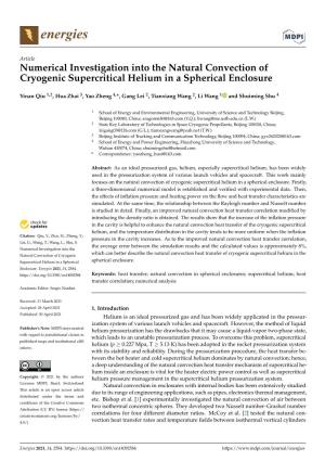Numerical Investigation Into the Natural Convection of Cryogenic Supercritical Helium in a Spherical Enclosure