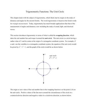 Trigonometric Functions: the Unit Circle