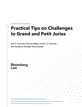 Practical Tips on Challenges to Grand and Petit Juries