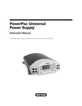 Powerpac Universal Power Supply Instruction Manual
