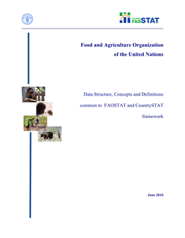 Data Structure, Concepts and Definitions Common to FAOSTAT and Countrystat